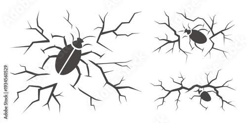 Illustration of four different types of microscopic organisms with long, branching appendages.
