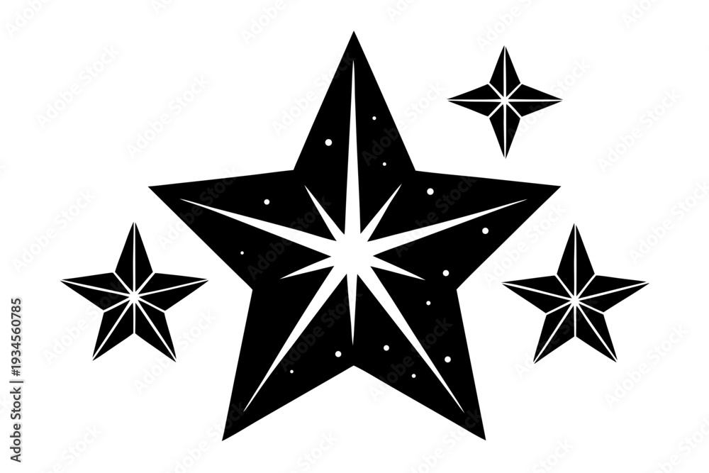 Obraz premium black star icon, sparkles icon vector 
