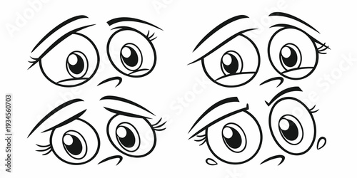 A collection of four distinct eye designs showcasing various expressions and styles