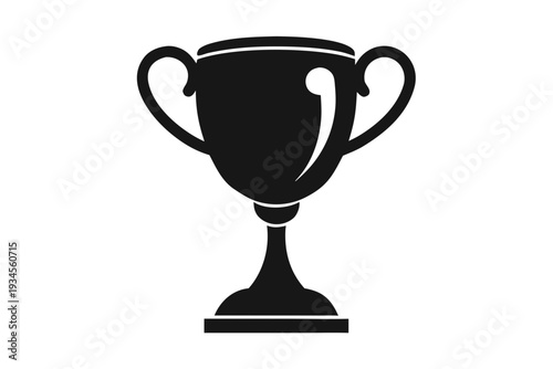 Trophy cup icon, Trophy cup silhouette vector, Trophy cup black symbol
