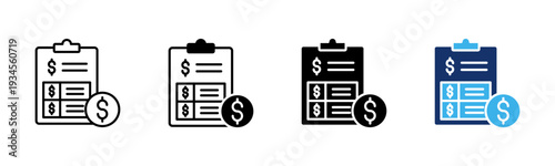 Billing Statement icon sheet multiple style collection