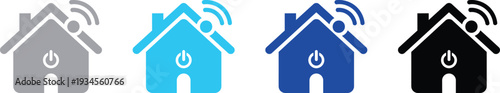 Smart home technology icon with wireless connectivity and power control