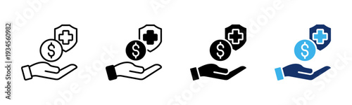 Financial Aid icon sheet multiple style collection