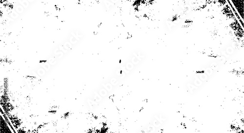Background black and white grunge texture with dark corners and white center space, distressed effect for overlay or design