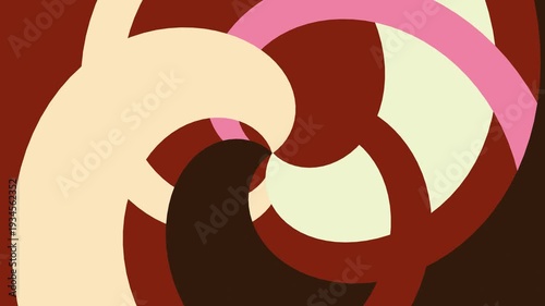 Swirling Abstract Pattern in Warm Earth Tones with Cream and Pink Accents