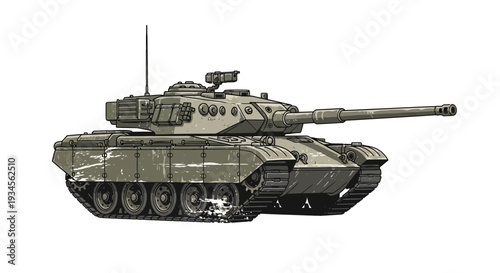Modern Military Tank Illustration