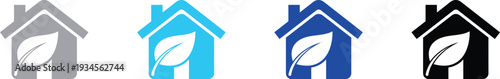 Eco friendly house with leaf symbol for sustainable living