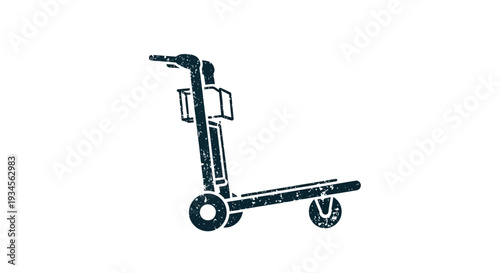Vintage Luggage Cart Silhouette