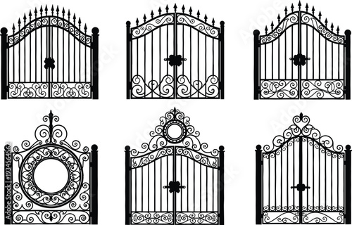 Black wrought iron gates with decorative gates black gates ironwork gate ornate gates