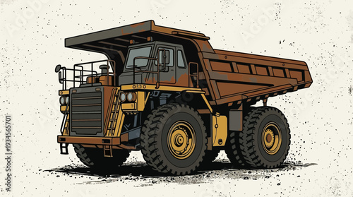 Heavy Haul Truck in Rusty Orange and Yellow