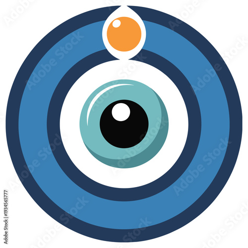 Turkish evil eye nazar boncuk amulet lucky charm for protection, spiritual symbolism, cultural decoration, vector illustration for jewelry, home decor, and professional creative design applications.