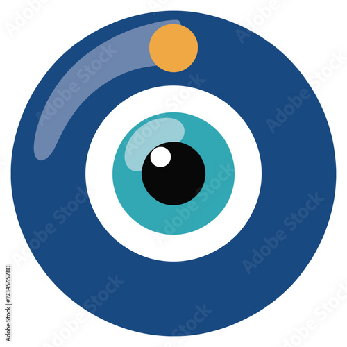 Turkish evil eye amulet nazar boncuk lucky charm protection symbol, vector illustration for good luck, spiritual protection, cultural ornament, home decor, and professional design projects.