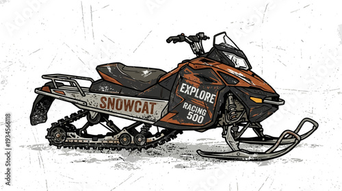 Snowmobile, snowcat, winter sport vehicle, explore, racing