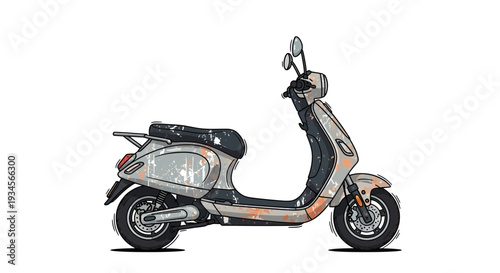 Vintage Scooter Illustration