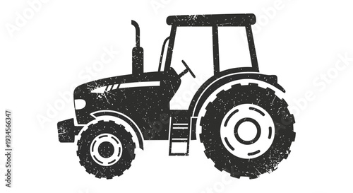 Vintage tractor illustration on white background