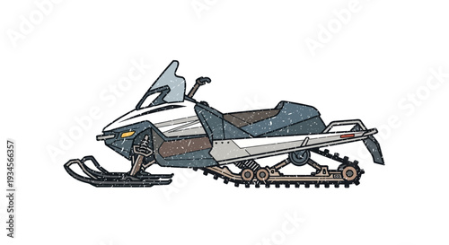 Vintage Snowmobile Illustration