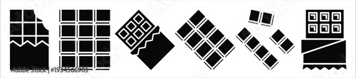 collection of chocolate bar icons 