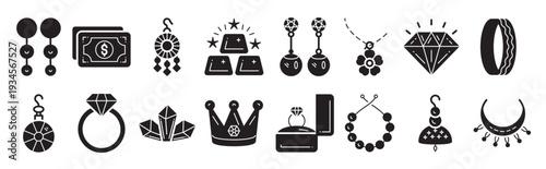 pack of jewellery glyph icons