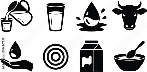 Depicting dairy products and a cow head