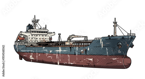 Cargo Ship Illustration