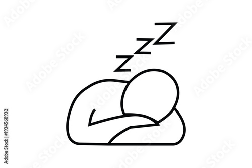 Person sleeping peacefully on their side with zzz above head sleep rest asleep dreaming