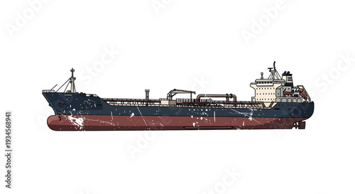 Oil Tanker Ship isolated on white background
