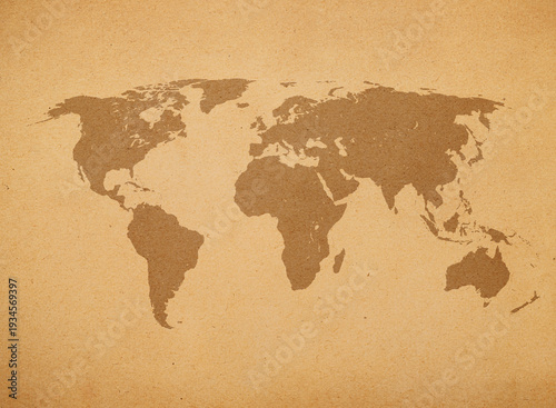 Old map of the world in grunge style. Perfect vintage background.