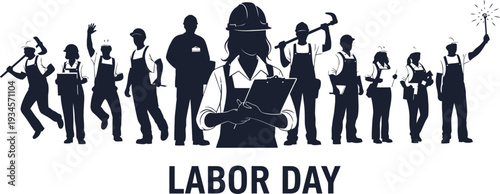 Labor day celebration with diverse workers