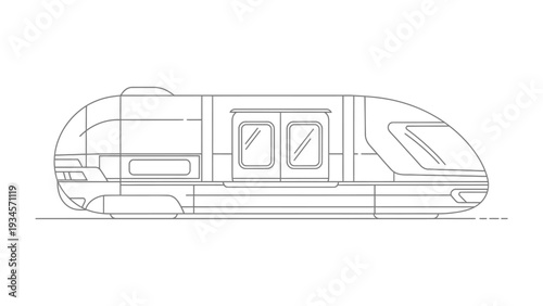 Streamlined Transit Vision: A sleek, modern train illustration in minimalist style, epitomizing the future of efficient and sustainable transport. 