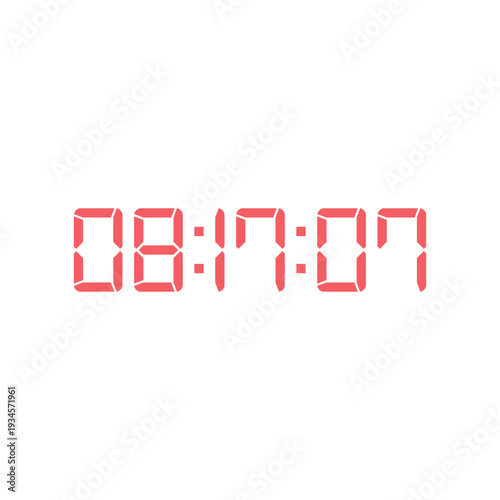 LED digital clock number for counter or calculator mockup design