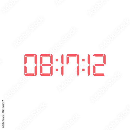 LED digital clock number for counter or calculator mockup design