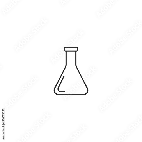 Empty Laboratory Erlenmeyer Flask Science Icon Outline