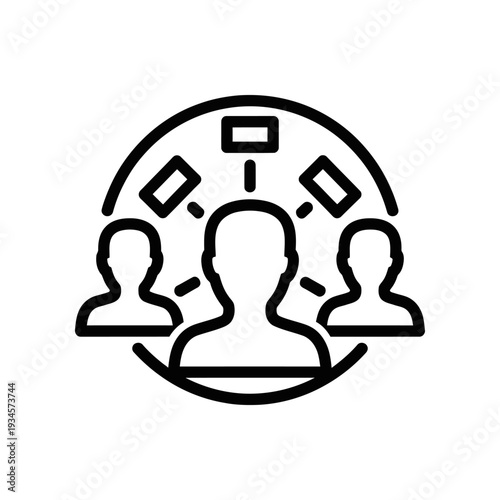 Support team collaboration icon vector flat design customer service help desk
