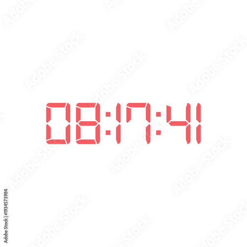 LED digital clock number for counter or calculator mockup design
