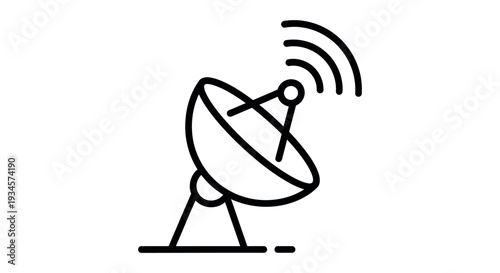 Satellite dish transmitting signal in modern technology setup