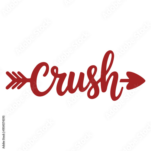 A red arrow graphic with the word Crush written in cursive script
