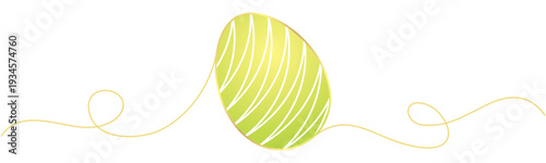 vector illustration of green ester egg with line