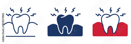 Wisdom teeth icons for dental and stomatology concept, impacted tooth vector graphics with editable stroke linear design for dentistry, oral hygiene, orthodontics, and professional vector illustration