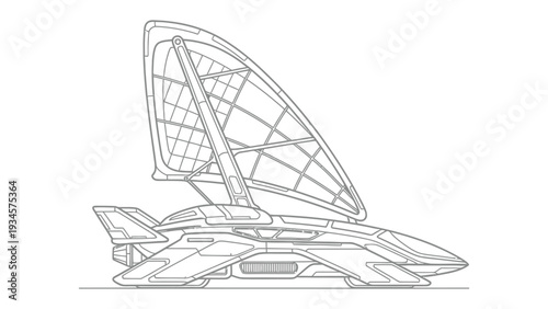 Futuristic Vehicle Concept: A sleek, modern design sketch showcases a futuristic vehicle with innovative aerodynamics and advanced technology.