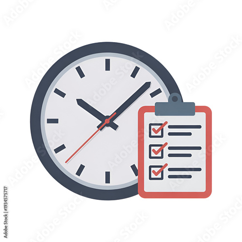 Clock and Time Illustration Vector of Hour Minute Second Timer and Business Deadline Concept