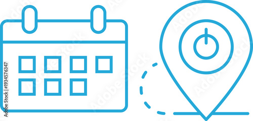 Location pin and browser window search vector illustration flat design