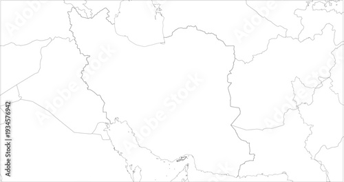Outline map of Iran and neighboring country