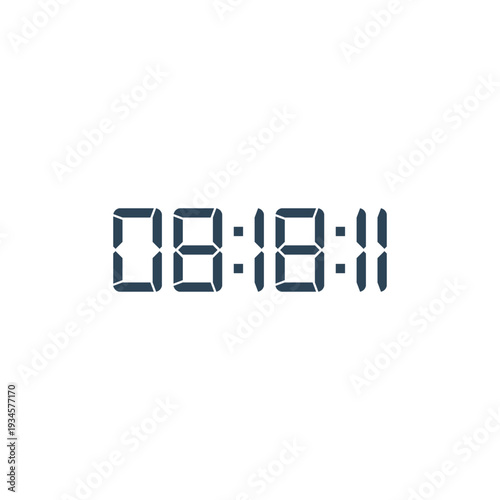 LED digital clock number for counter or calculator mockup design