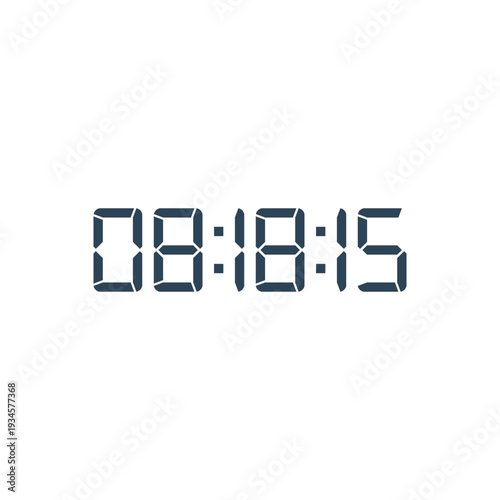 LED digital clock number for counter or calculator mockup design