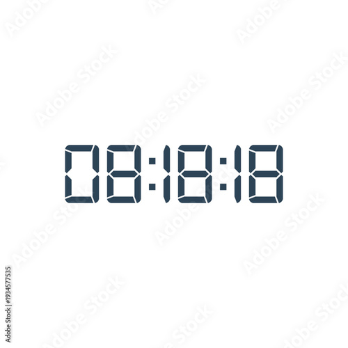 LED digital clock number for counter or calculator mockup design