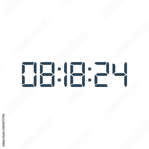 LED digital clock number for counter or calculator mockup design