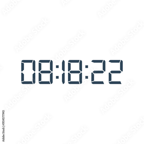 LED digital clock number for counter or calculator mockup design