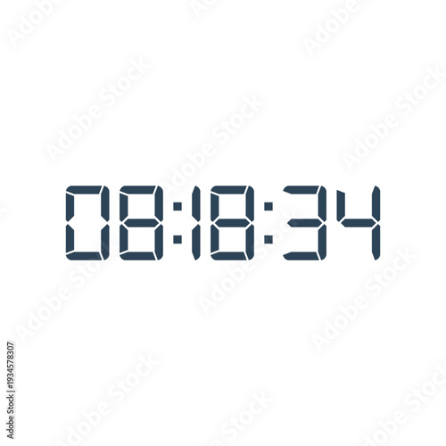 LED digital clock number for counter or calculator mockup design