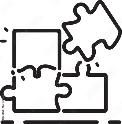 Business puzzle pieces icon set for solving problems and finding solutions