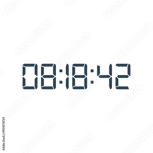 LED digital clock number for counter or calculator mockup design